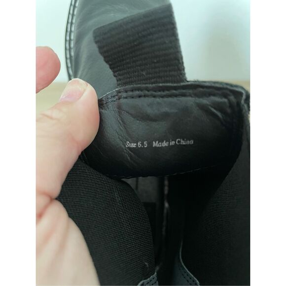 Dolce Vita Chelsea Boots Women 6.5 Black Leather Lug Sole Ankle‎ Pull On Chunky - Picture 7 of 7
